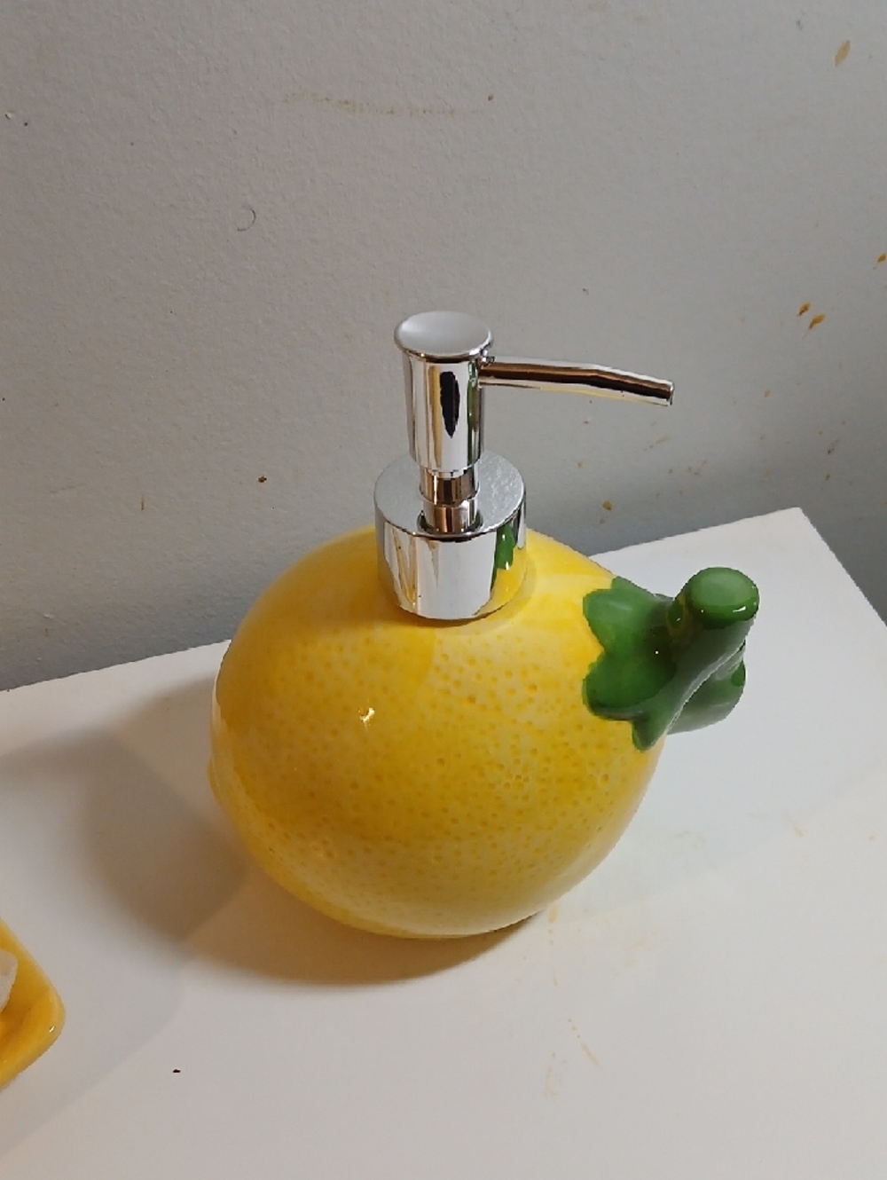 Ceramic Lemon Soap Dispenser and Lemon-Themed Home Accent Set - Picture 5 of 8